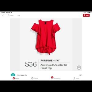 Stitch fix fortune and ivy anwe cold shoulder top